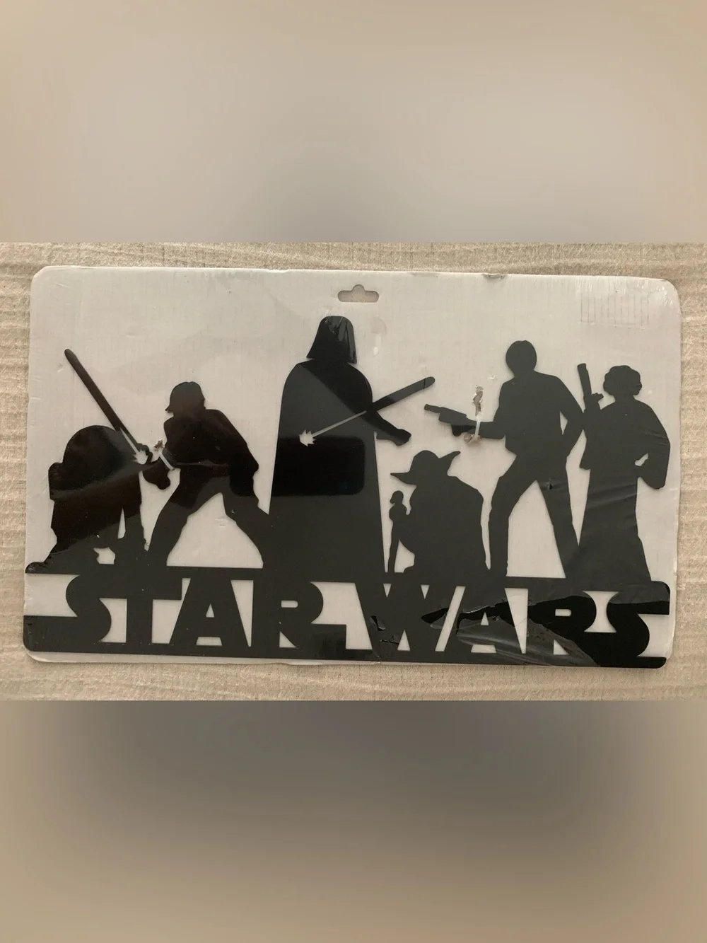 OG Darth Vader Yoda Star Wars Black Metal Laser Cut Silhouette Metal Art NEW $35